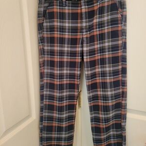 American Eagle Outfitters Plaid Pants - Navy and Orange